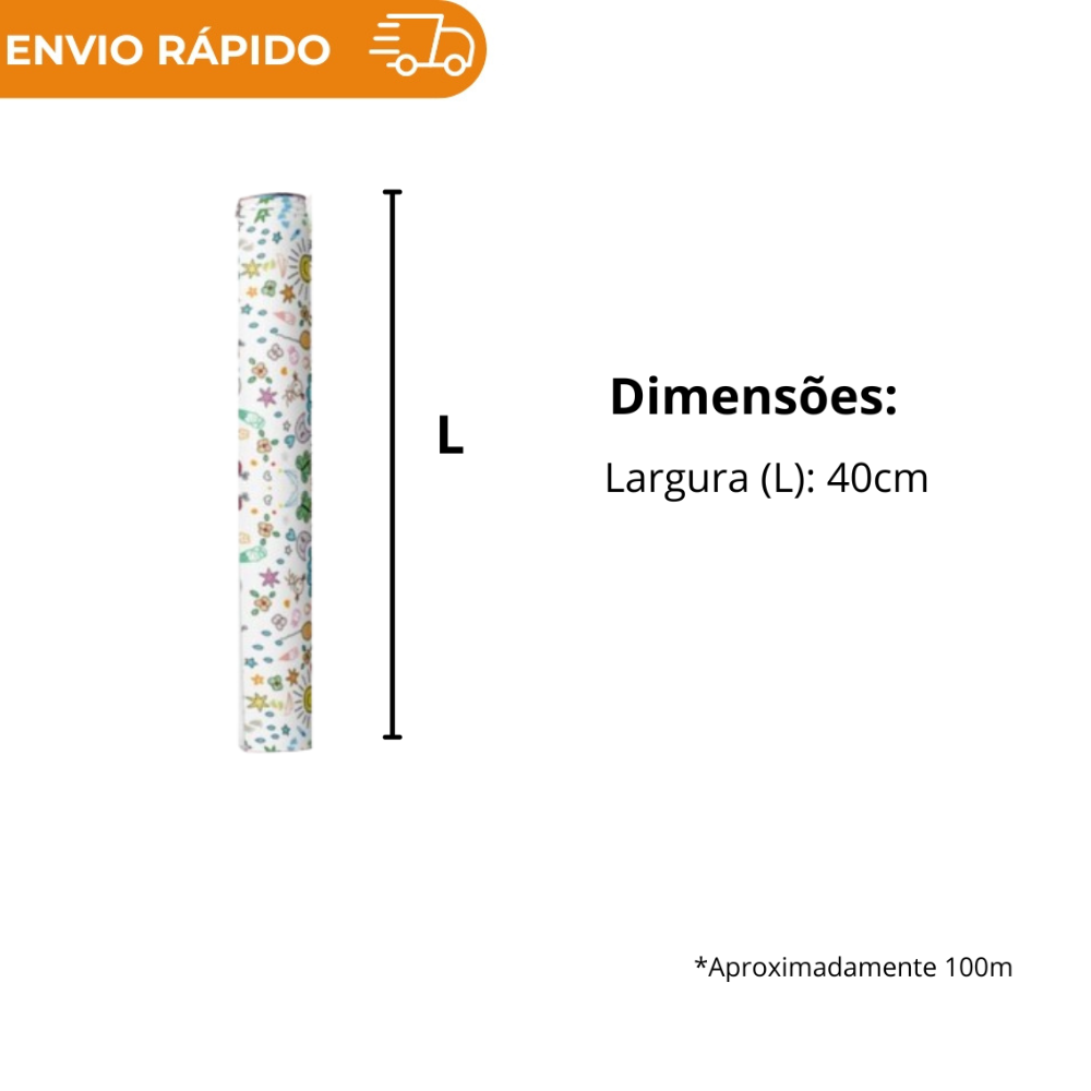 BOBINA DE PAPEL PRESENTE RISCOS - 40CM