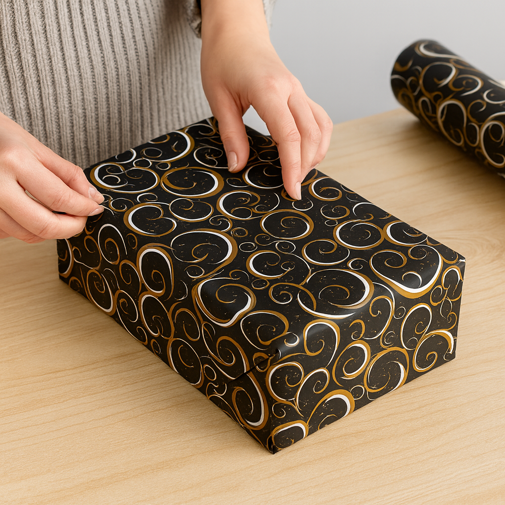 BOBINA DE PAPEL PRESENTE PRETO- 40CM