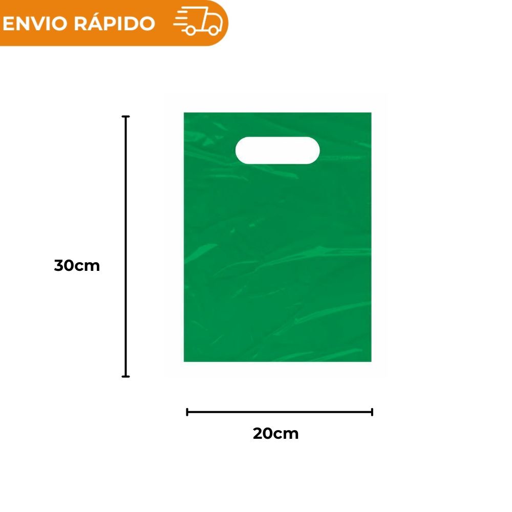 SACOLA BOCA DE PALHACO 20X30 VERDE - PC C/50