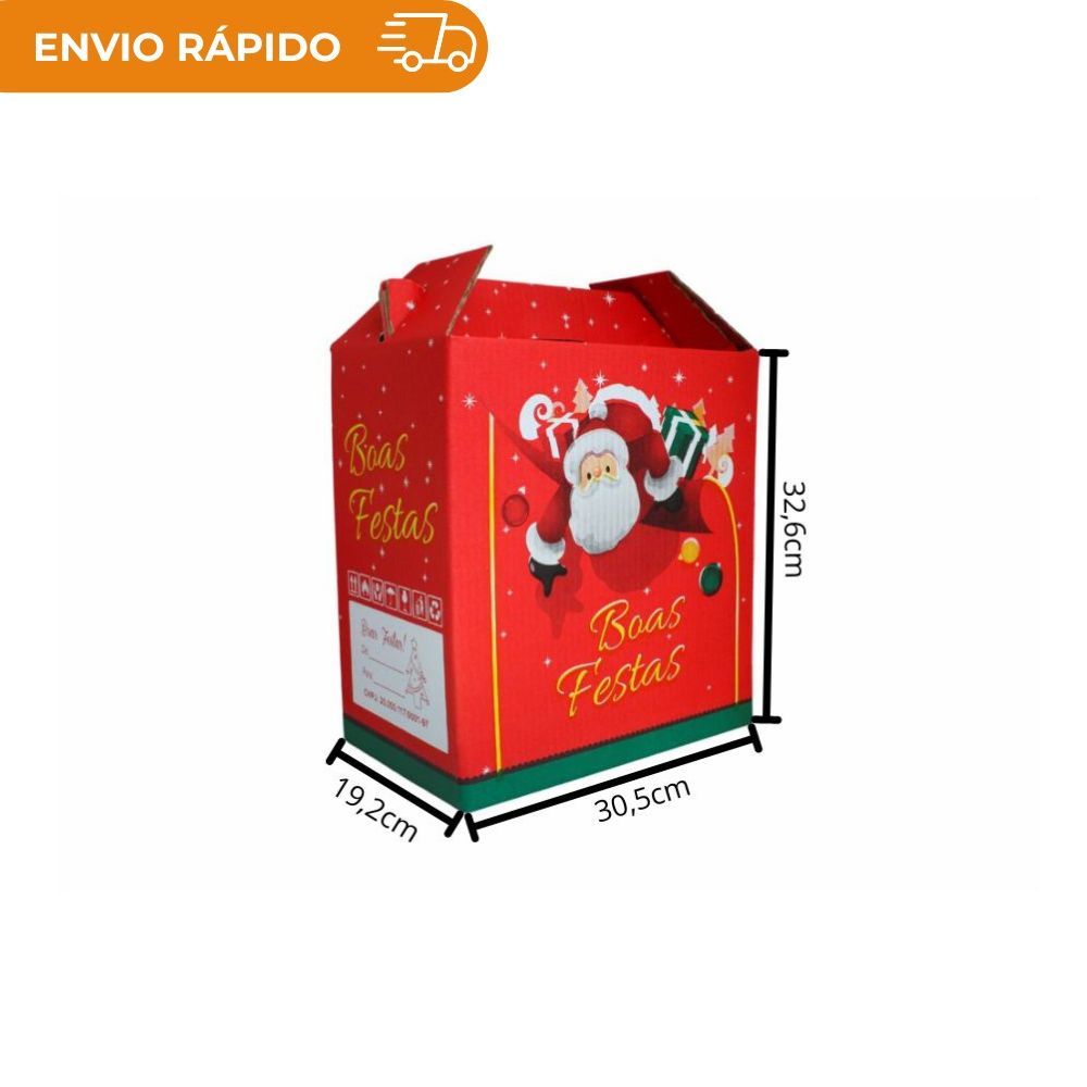 CESTA DE NATAL BOAS FESTAS VERMELHA - PC C/25