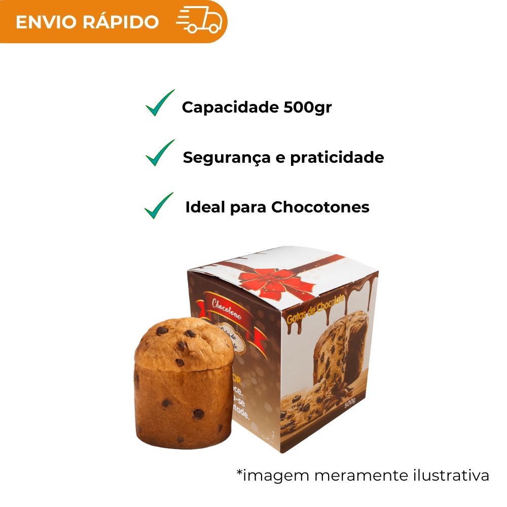 CAIXA P/ PANETONE GOTAS CHOCOLATE - PC C/25
