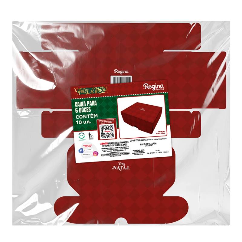 CAIXA 6 DOCES NATAL ORIGEM VERMELHA - UN