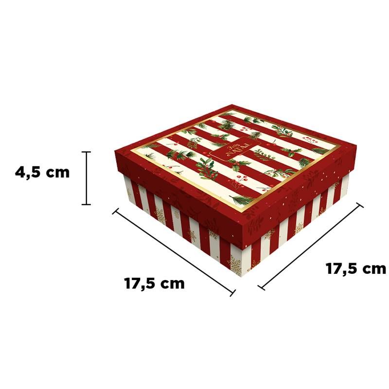 CAIXA PRESENTE QUADRADA 17X17X5 NATAL - UN