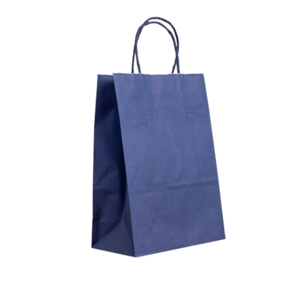 SACOLA DE PAPEL 21X15X8CM AZUL MARINHO - PACOTE COM 10 UNIDADES