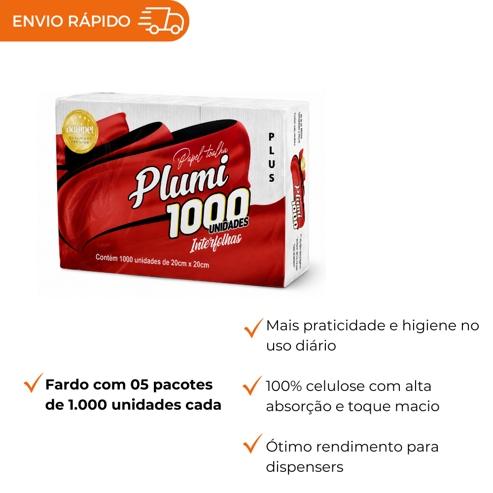 PAPEL TOALHA BOBINA 20X20 - FD C/5X1000M