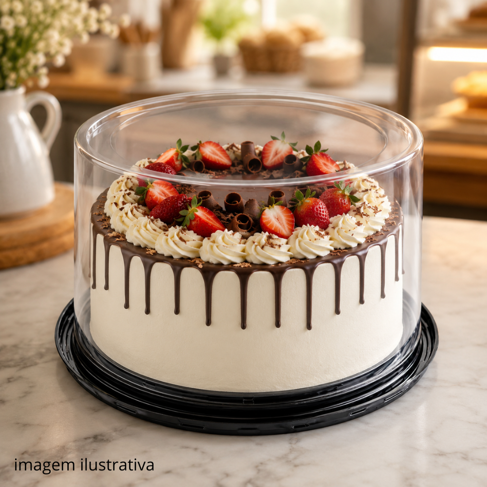 EMBALAGEM PET TORTA PQ PT - G 50MCT - CX C/50