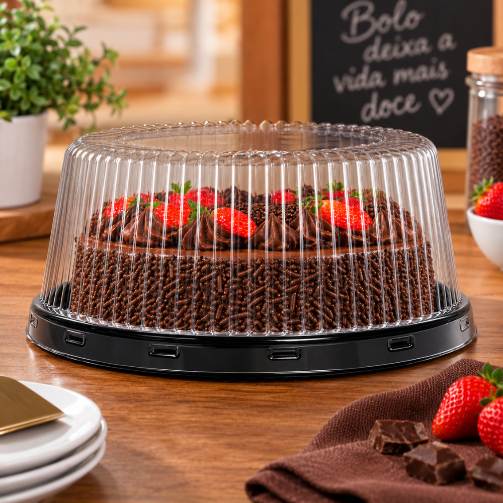 EMBALAGEM PET TORTA MINI PT - D 56M - CX C/50