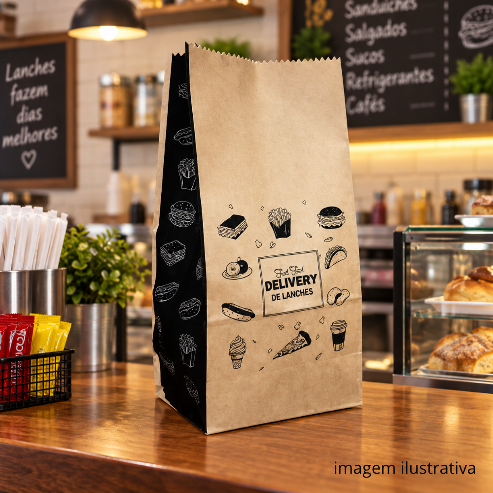 SACO PAPEL 10 KG KRAFT S.O.S. LANCHE - PC C/100
