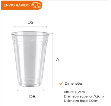 COPO 300ML DESCARTÁVEL PP TRANSPARENTE - PPT-330