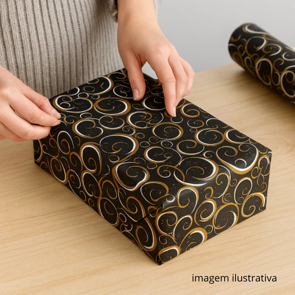 BOBINA DE PAPEL PRESENTE PRETO- 60CM