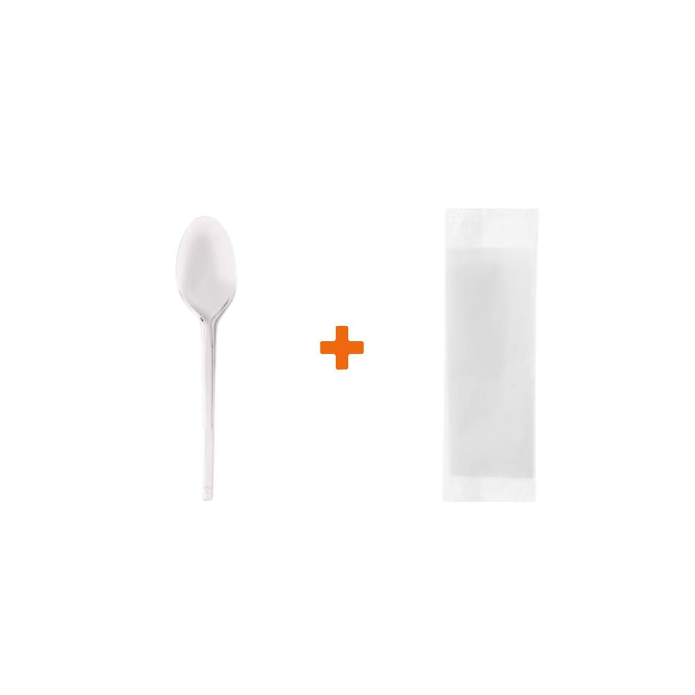 KIT SACHE COLHER E GUARDANAPO BRANCO - CX C/200