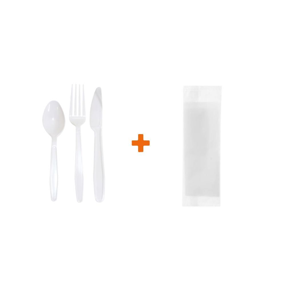 KIT SACHE GARFO/FACA/GUARD/COLHER BRANCO - CX C/250