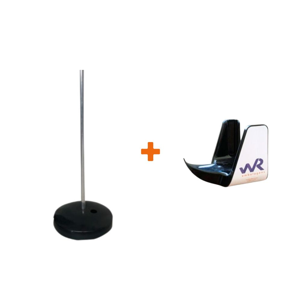 KIT SUPORTE PARA BOBINA + BASE PEDESTAL COM HASTE DE ALUMÍNIO