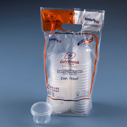 POTE 145ML PP C/TAMPA CRISTAL - G 307SF - CX C/34X25