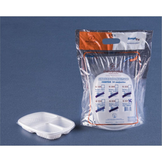 BANDEJA REFEICAO 3 DIV BR 850ML G 331 SF - CX C/10X10