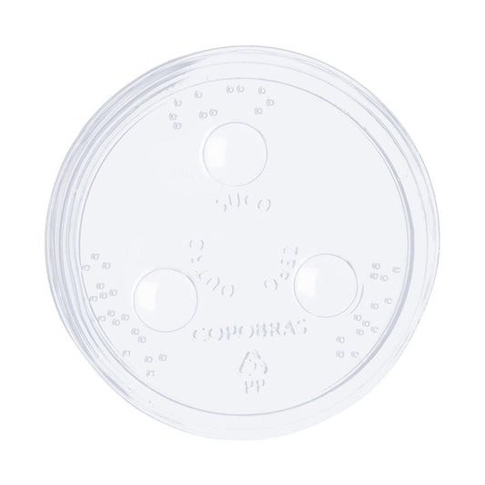 TAMPA PLASTICA 300 ML TRANSP PP S/FURO - CX C/40X50