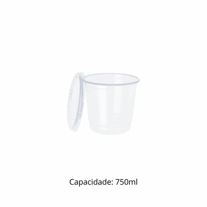 POTE 750ML C/TAMPA CRISTAL PP - PPT7501 - CX C/10X25