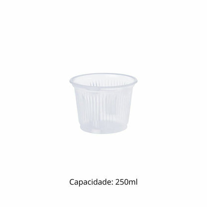 POTE 250ML S/TAMPA BRANCO PS - PT250 - CX C/20X50