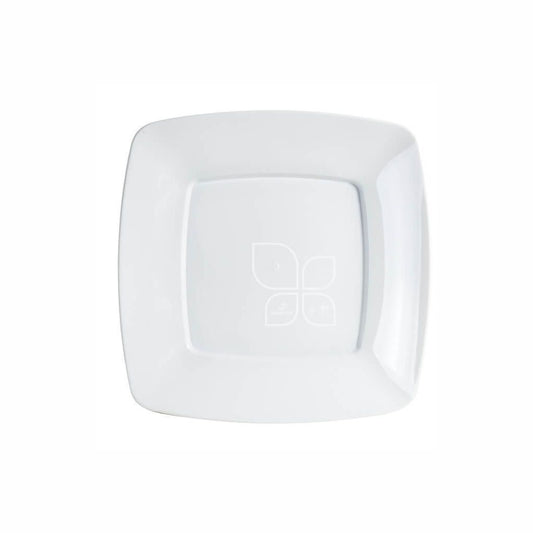 PRATO QUADRADO BRANCO 21CM - PQB-021 - CX C/14X10