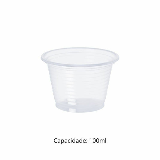 POTE 100ML S/TAMPA TRANSP PS - PTT-100 - CX C/20X100