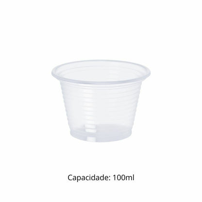 POTE 100ML S/TAMPA TRANSP PS - PTT-100 - CX C/20X100
