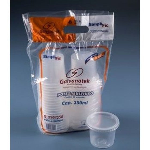 POTE 350ML PP C/TAMPA CRISTAL - G 310SF - CX C/ 16X25