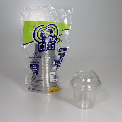 COPO 300ML PET C/TAMPA BOLHA - G 830SF - CX C/20X10
