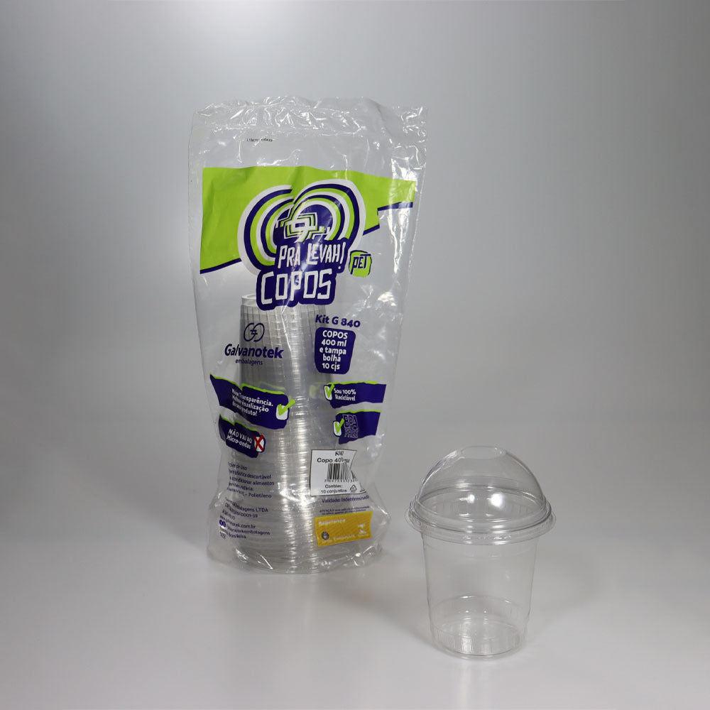 COPO 400ML PET C/TAMPA BOLHA - G 840SF - CX C/20X10
