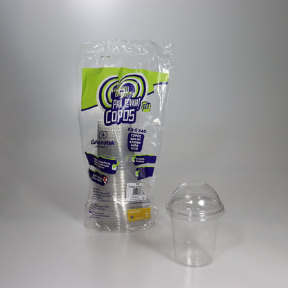 COPO 400ML PET C/TAMPA BOLHA - G 840SF - CX C/20X10