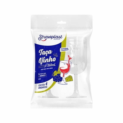 TACA P/VINHO PMMA 260ML CRISTAL -TC-260. - CX C/14X4