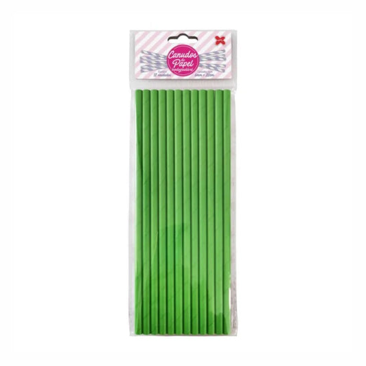 CANUDO DE PAPEL 20CM VERDE CLARO - PC C/12