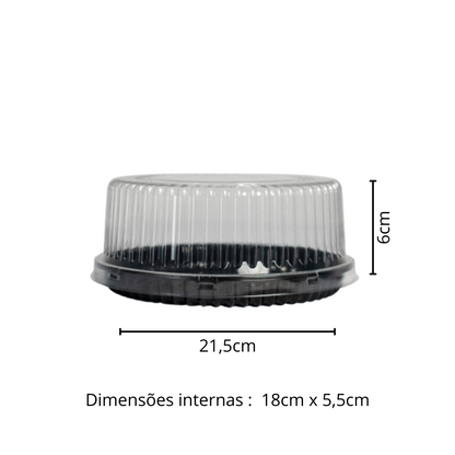 EMBALAGEM PET TORTA MINI PT - D 32B - CX C/100