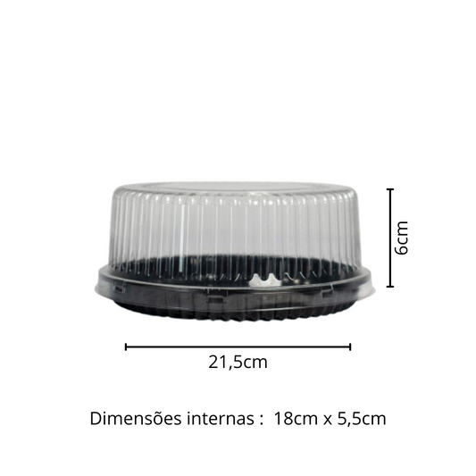 EMBALAGEM PET TORTA MINI PT - D 32B - CX C/100