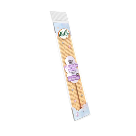 ESPETO P/ALGODAO DOCE BAMBU 40CM - PC C/50