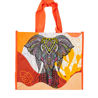 SACOLA RETORNÁVEL LARANJA 40X35CM MODELO R05, PACOTE COM 10 UNIDADES.