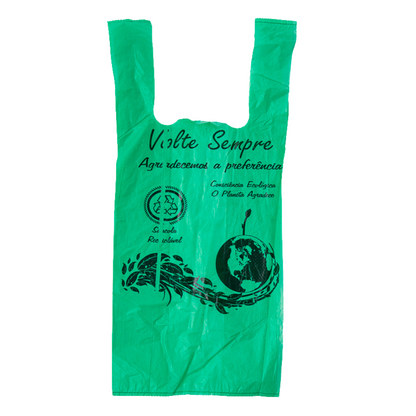 SACOLA C/ALCA 38X50 VERDE  VOLTE SEMPRE - PC C/500