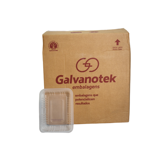 BASE  700ML POTE RETANGULAR PP - G 302 - CX C/200
