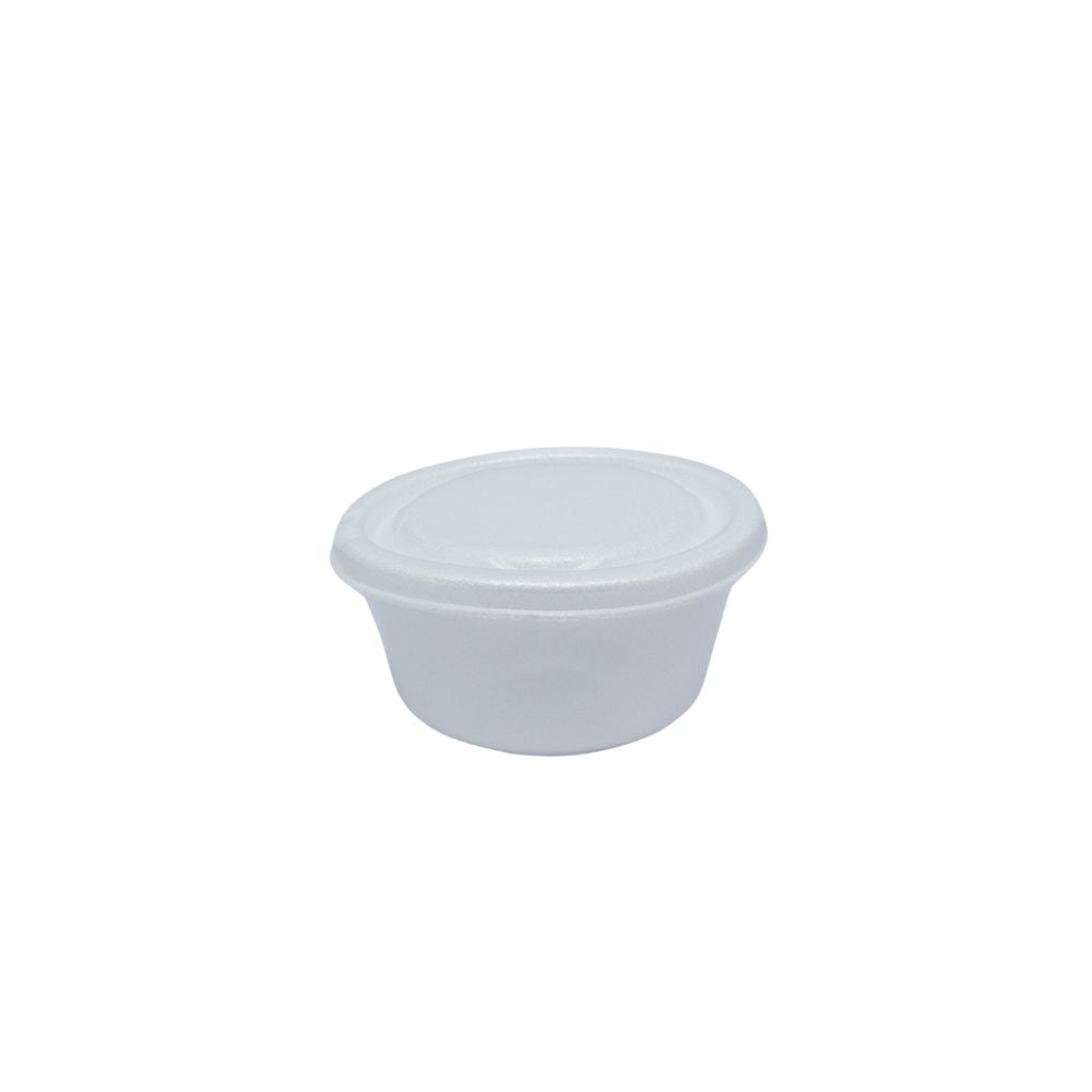 MARMITEX DESCARTÁVEL DE ISOPOR 500ML COM TAMPA PT-500, CAIXA COM 100 UNIDADES.