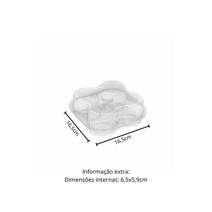 EMBALAGEM PET 4 DOCES ARTICULADO - G 15 - CX C/100