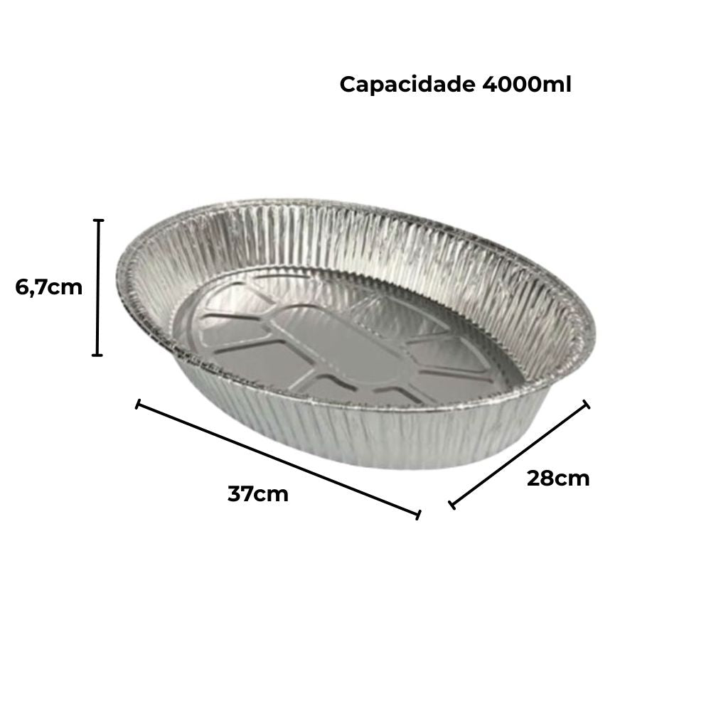 ASSADEIRA OVAL SEM TAMPA 4000ML - CX C/20
