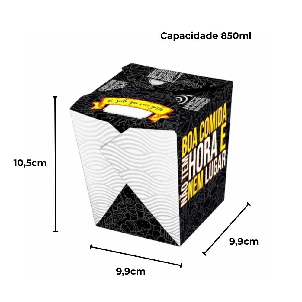 EMBALAGEM PARA REFEICAO BOX 850ML PRETA - PC C/50