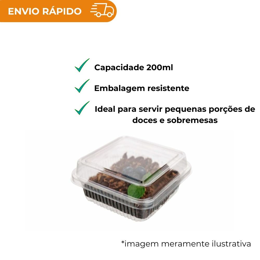EMBALAGEM PET 1 DOCE QUADRADO - D 650 - CX C/300