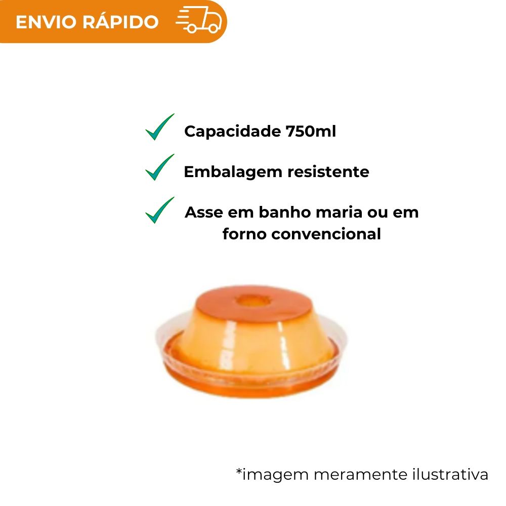 FORMA PUDIM C/TAMPA  750ML - PW70 TWH - CX C/10X04