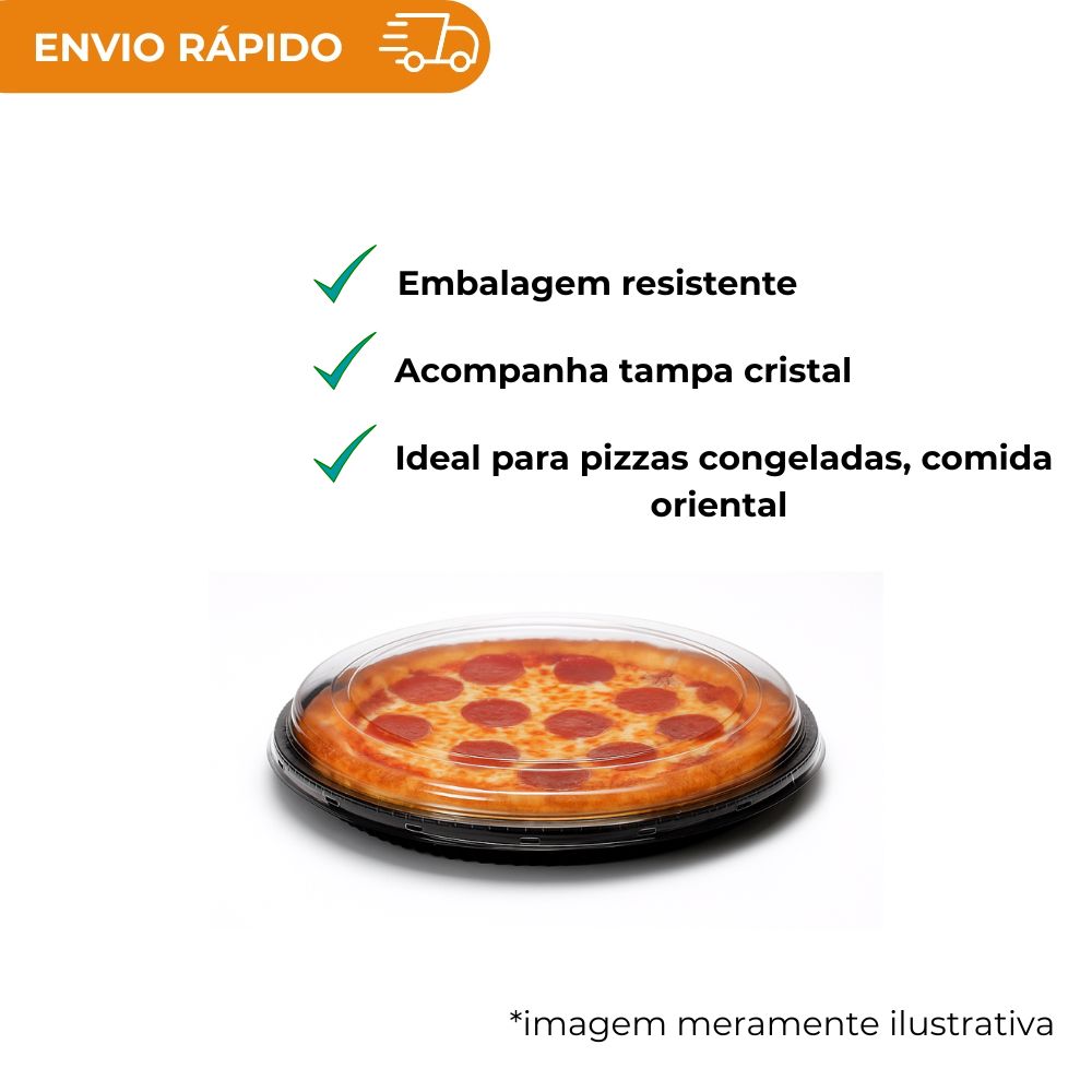 EMBALAGEM PET P/ PIZZA RASA PT - P 60 - CX C/50
