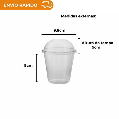COPO 300ML PET C/TAMPA BOLHA - G 830SF - CX C/20X10