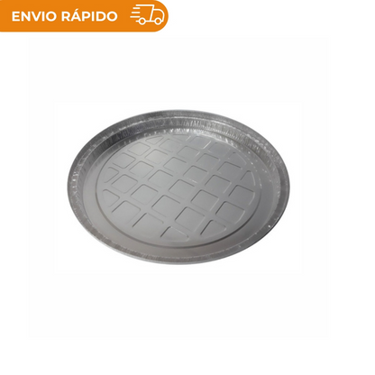 FORMA DE ALUMINIO P/ PIZZA C/ TAMPA 25CM - CX C/100
