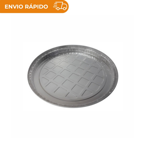 FORMA DE ALUMINIO P/ PIZZA C/ TAMPA 25CM - CX C/100