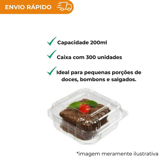 EMBALAGEM PET 1 DOCE QUADRADO - G 650. - CX C/300