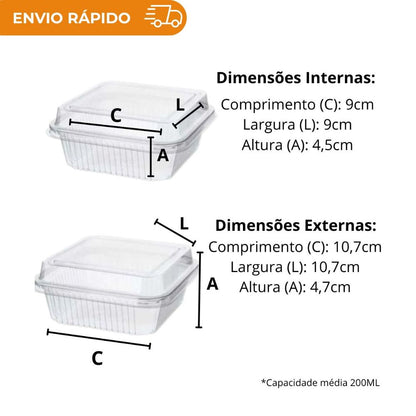 EMBALAGEM PET 1 DOCE QUADRADO - G 650. - CX C/300