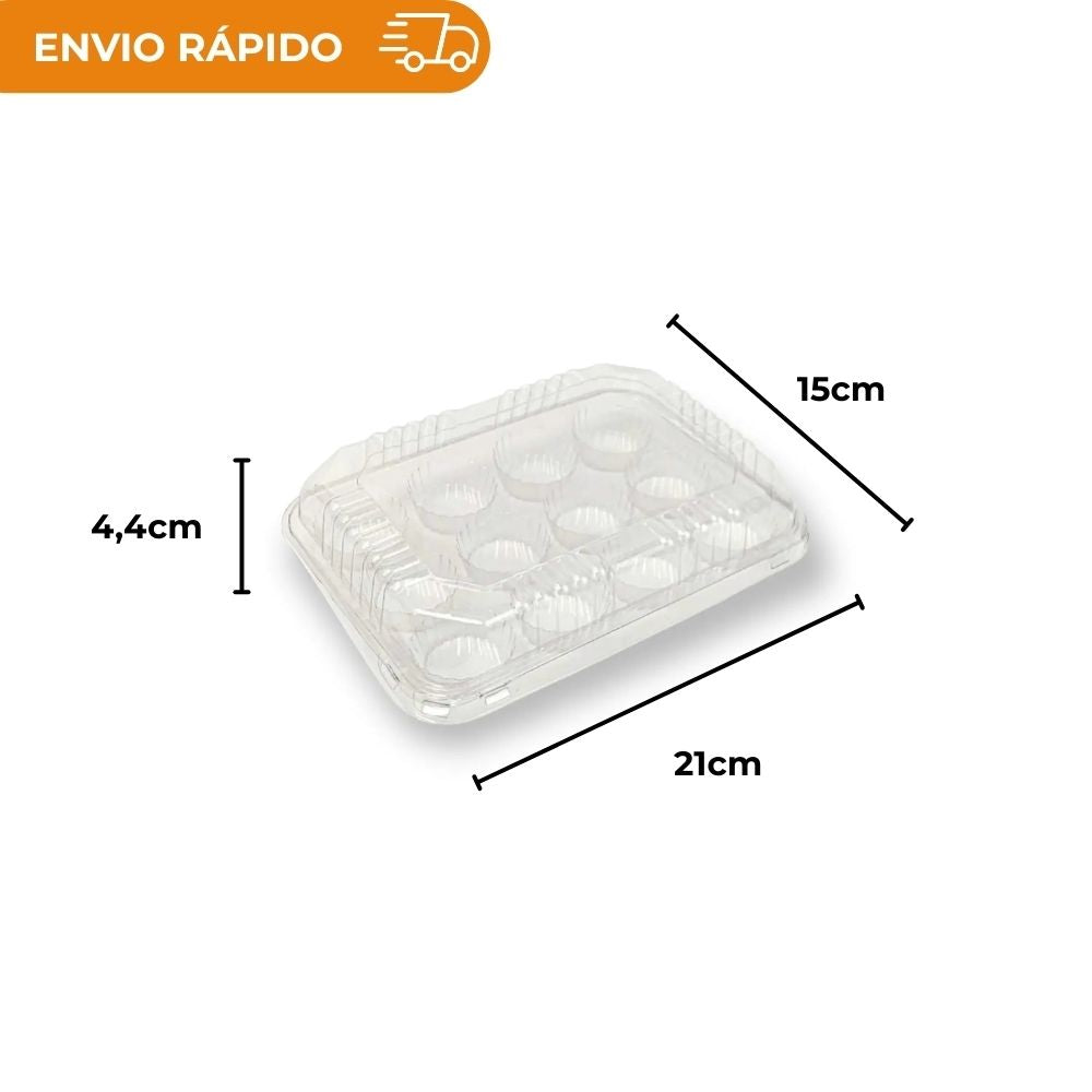 EMBALAGEM PET 12 DOCES RETANGULAR GA 19 - CX C/100